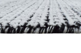Modern Contemporary Black and White Hand Loom Wool 5x8 Area Rug