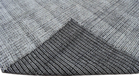 Modern Contemporary Black and White Hand Loom Wool 5x8 Area Rug