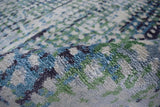 Modern Contemporary Blue and Green Hand Knotted Bamboo Silk 8x10 Area Rug