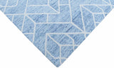 Modern Contemporary Blue Hand Tufted Wool Area rug