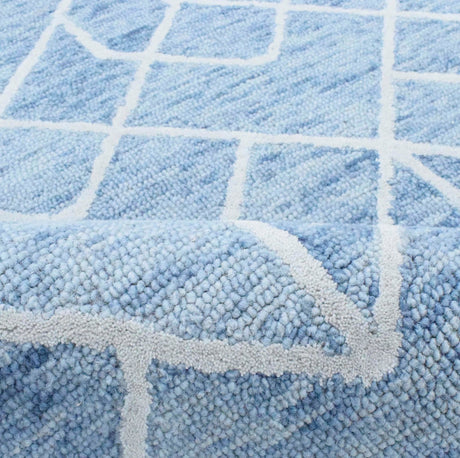Modern Contemporary Blue Hand Tufted Wool Area rug