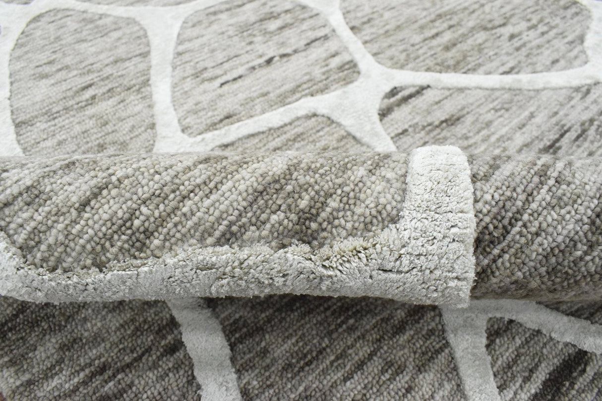 Modern Contemporary Brown Hand Tufted Wool 5x8 Area Rug
