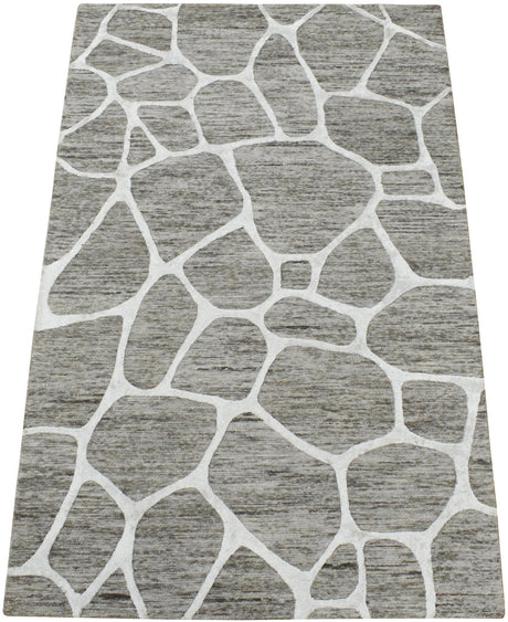 Modern Contemporary Brown Hand Tufted Wool 5x8 Area Rug