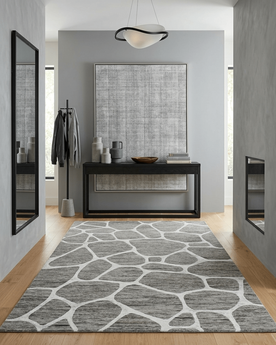 Modern Contemporary Brown Hand Tufted Wool 5x8 Area Rug