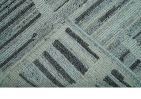Modern Contemporary Charcoal And Gray 2x3 Wool Area Rug