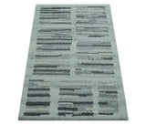 Modern Contemporary Charcoal And Gray 2x3 Wool Area Rug