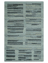 Modern Contemporary Charcoal And Gray 2x3 Wool Area Rug