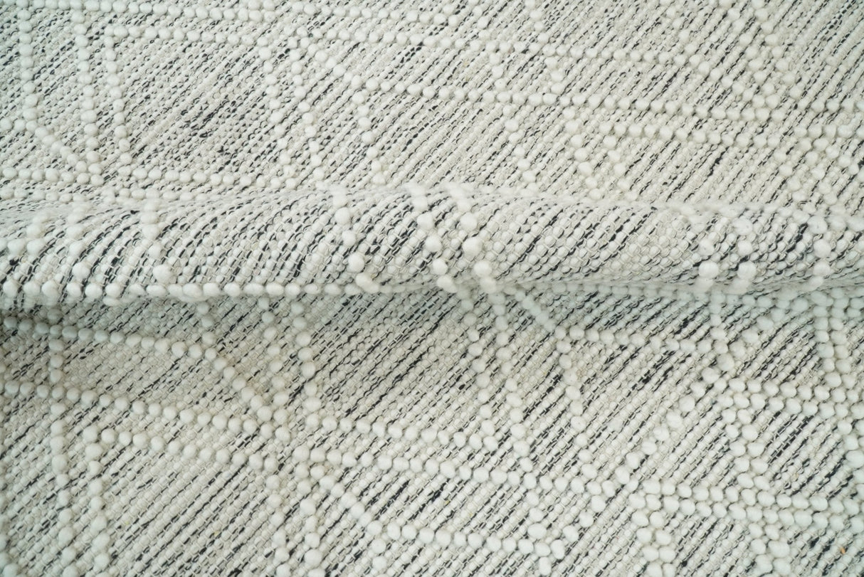 Modern Contemporary Hand Made White Wool Area Rug