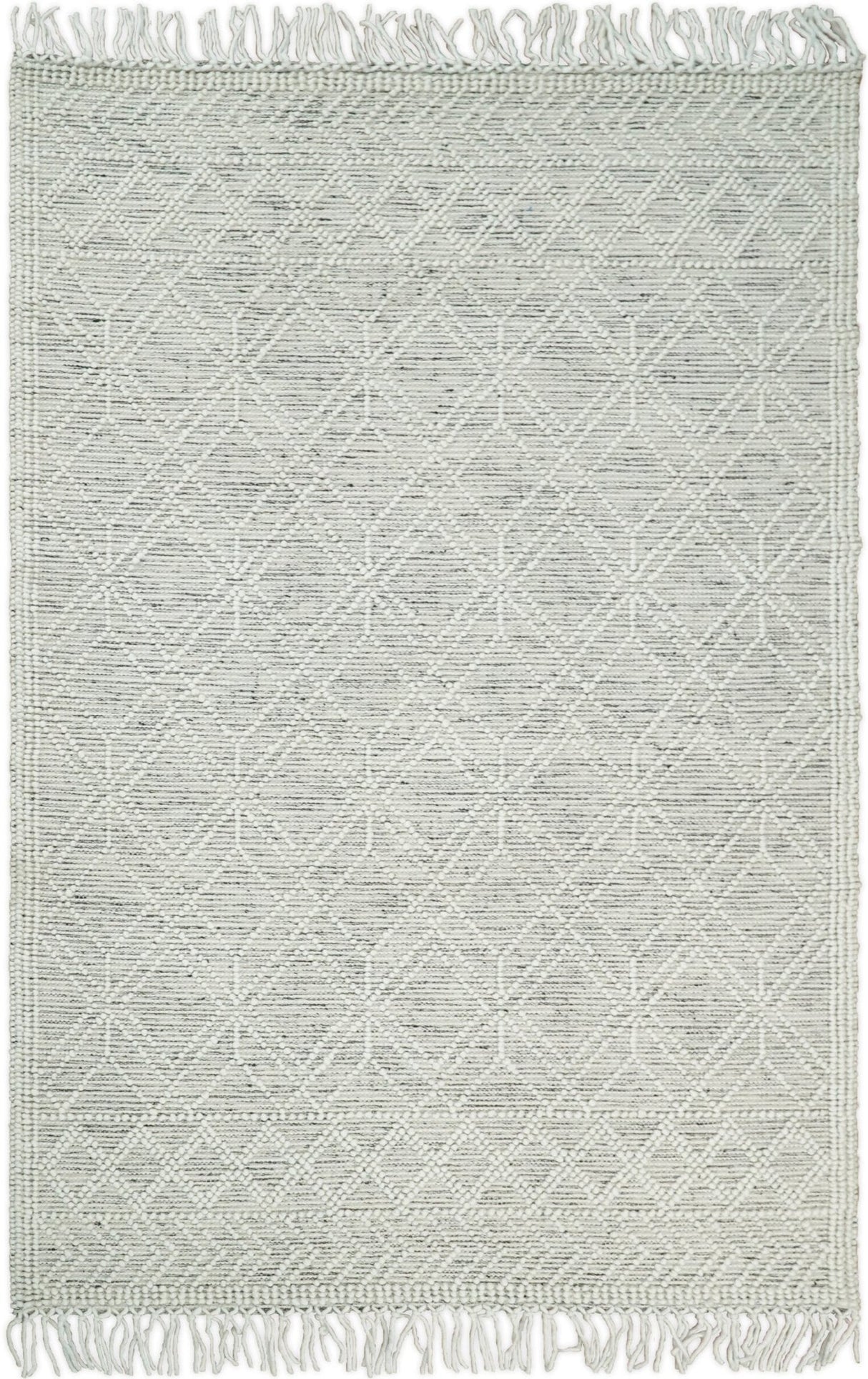 Modern Contemporary Hand Made White Wool Area Rug