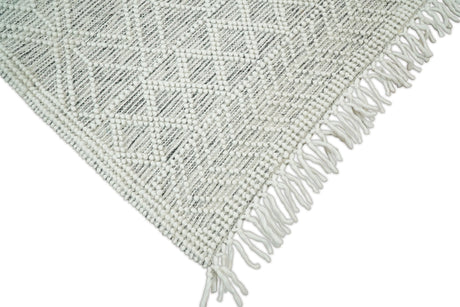 Modern Contemporary Hand Made White Wool Area Rug