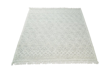 Modern Contemporary Hand Made White Wool Area Rug