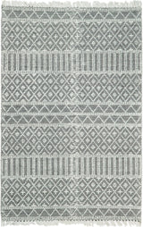 Modern Contemporary Hand Woven Black and White Wool Area Rug