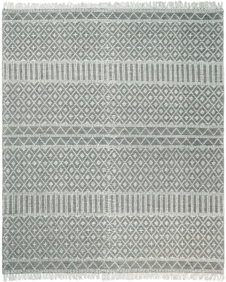 Modern Contemporary Hand Woven Black and White Wool Area Rug