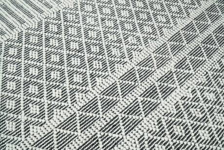Modern Contemporary Hand Woven Black and White Wool Area Rug