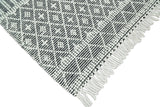 Modern Contemporary Hand Woven Black and White Wool Area Rug