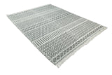 Modern Contemporary Hand Woven Black and White Wool Area Rug