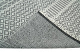 Modern Contemporary Hand Woven Black and White Wool Area Rug