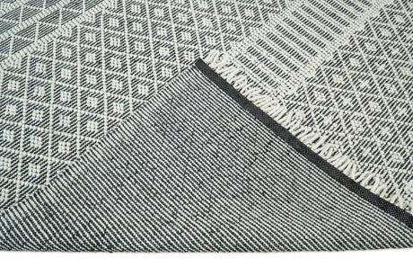 Modern Contemporary Hand Woven Black and White Wool Area Rug