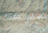 Modern Contemporary Ivory and Blue Hand Knotted Wool Rug