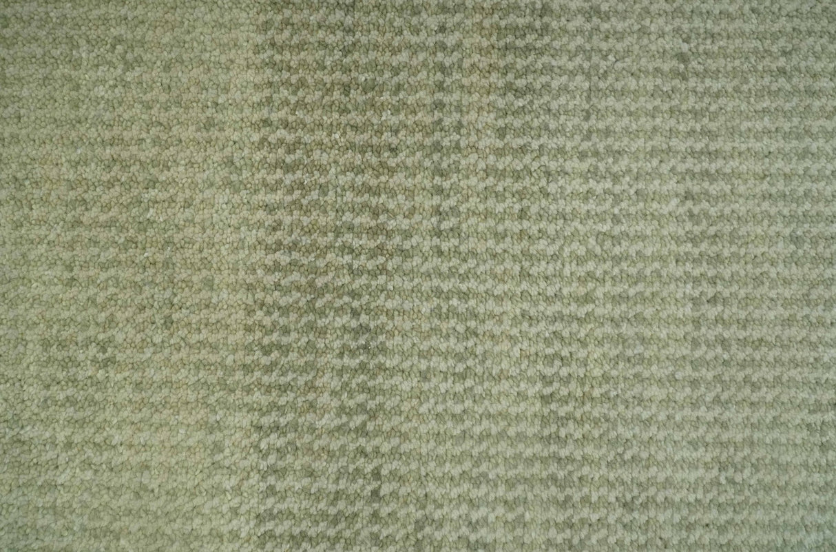 Modern Contemporary Olive, Beige and Ivory Stripes Design Custom Made wool area Rug