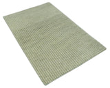 Modern Contemporary Olive, Beige and Ivory Stripes Design Custom Made wool area Rug