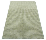 Modern Contemporary Olive, Beige and Ivory Stripes Design Custom Made wool area Rug
