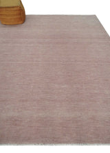 Modern Contemporary Solid Peach Hand knotted 8x10 wool Area Rug