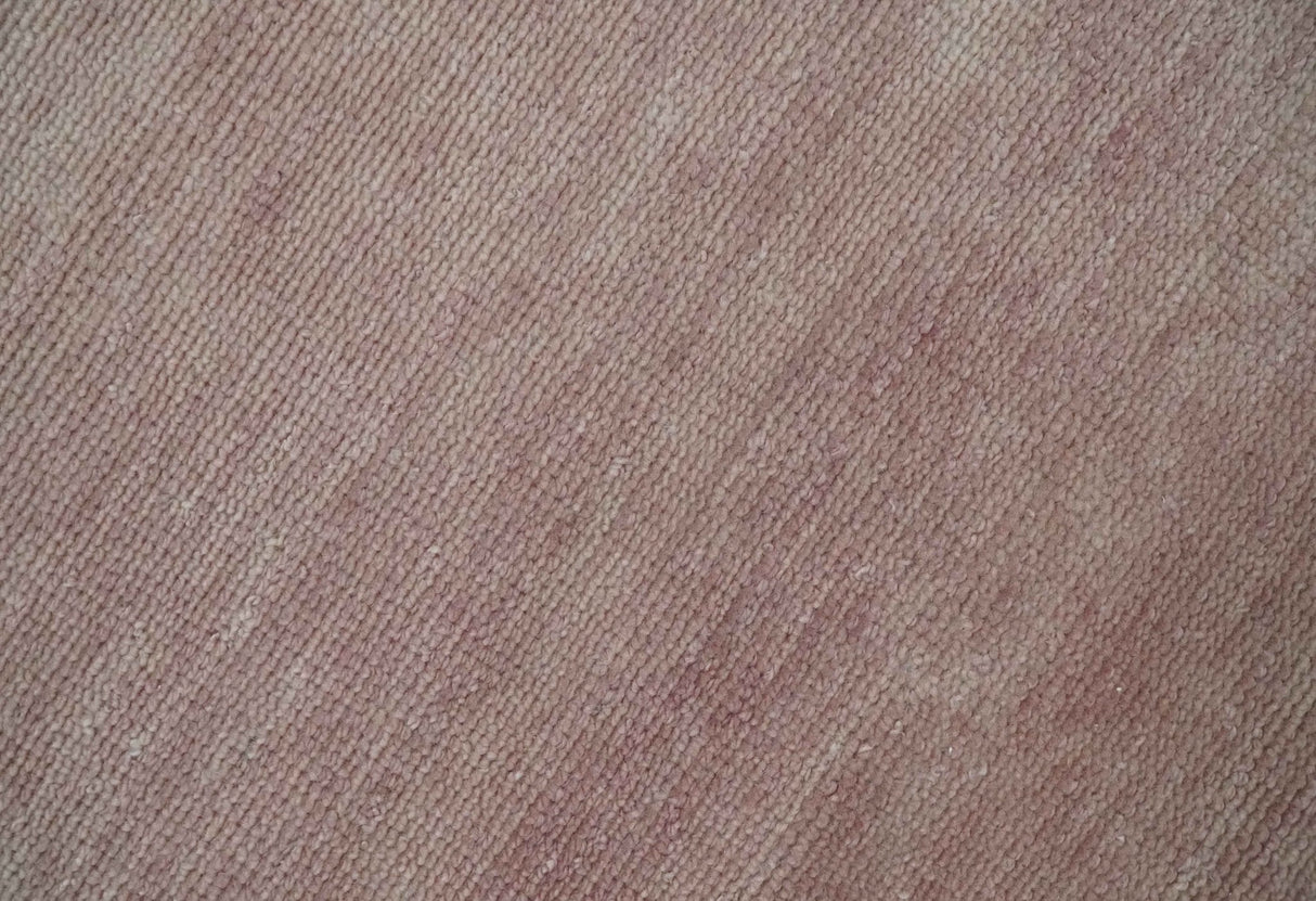 Modern Contemporary Solid Peach Hand knotted 8x10 wool Area Rug