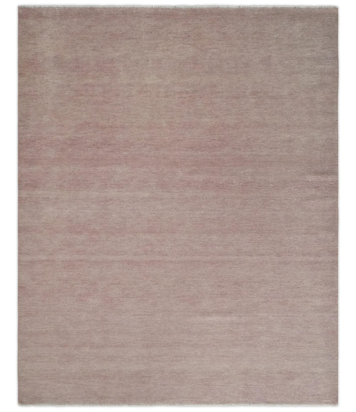 Modern Contemporary Solid Peach Hand knotted 8x10 wool Area Rug
