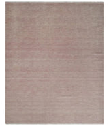 Modern Contemporary Solid Peach Hand knotted 8x10 wool Area Rug