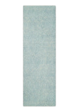 Modern Contemporary Style Teal and Ivory Hand Tufted Wool Area Rug