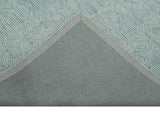 Modern Contemporary Style Teal and Ivory Hand Tufted Wool Area Rug