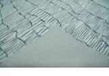 Modern Contemporary Woolen White and Blue Hand Tufted Area Rug
