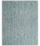 Modern Contemporary Woolen White and Blue Hand Tufted Area Rug
