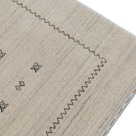 Modern Design Beige Hand Loomed Wool Area Rug