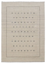 Modern Design Beige Hand Loomed Wool Area Rug