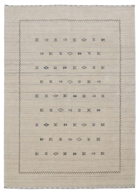 Modern Design Beige Hand Loomed Wool Area Rug
