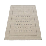 Modern Design Beige Hand Loomed Wool Area Rug