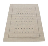 Modern Design Beige Hand Loomed Wool Area Rug
