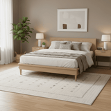 Modern Design Beige Hand Loomed Wool Area Rug