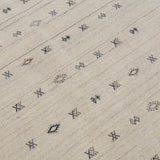 Modern Design Beige Hand Loomed Wool Area Rug