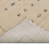 Modern Design Beige Hand Loomed Wool Area Rug