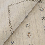 Modern Design Beige Hand Loomed Wool Area Rug