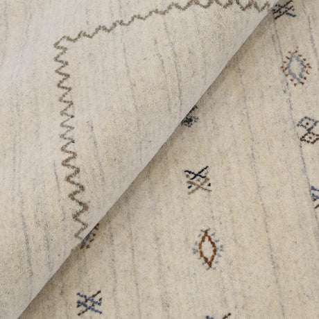 Modern Design Beige Hand Loomed Wool Area Rug
