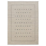 Modern Design Beige Hand Loomed Wool Area Rug