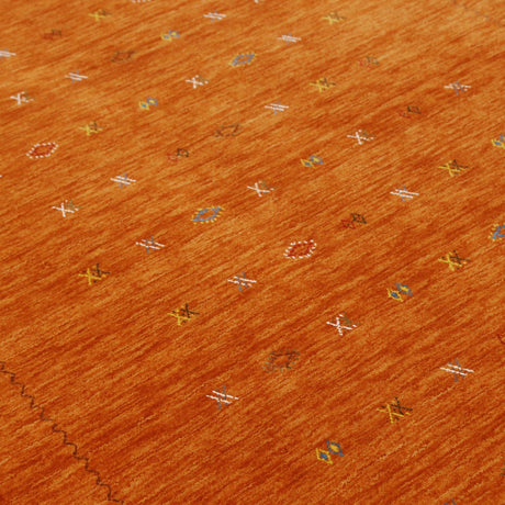 Modern Design Orange Hand Loomed Wool Area Rug