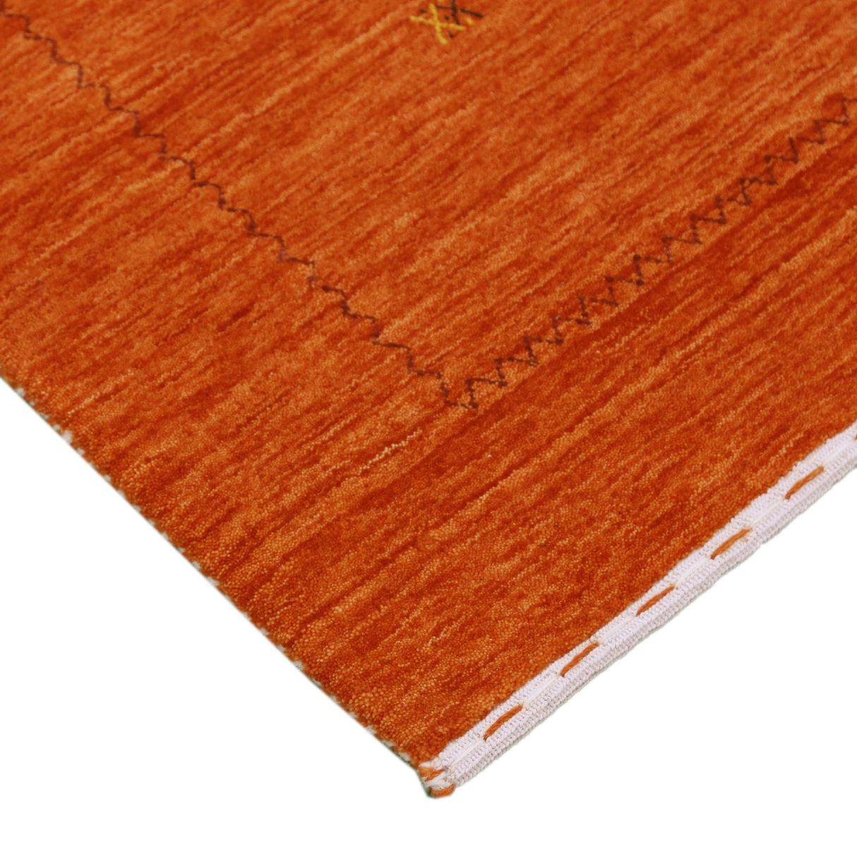 Modern Design Orange Hand Loomed Wool Area Rug
