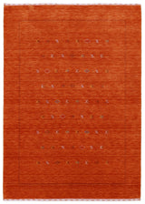 Modern Design Orange Hand Loomed Wool Area Rug