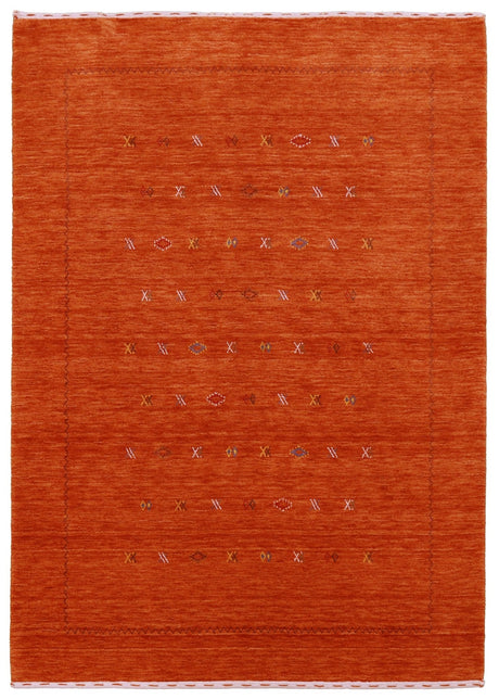 Modern Design Orange Hand Loomed Wool Area Rug