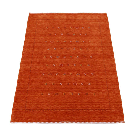 Modern Design Orange Hand Loomed Wool Area Rug